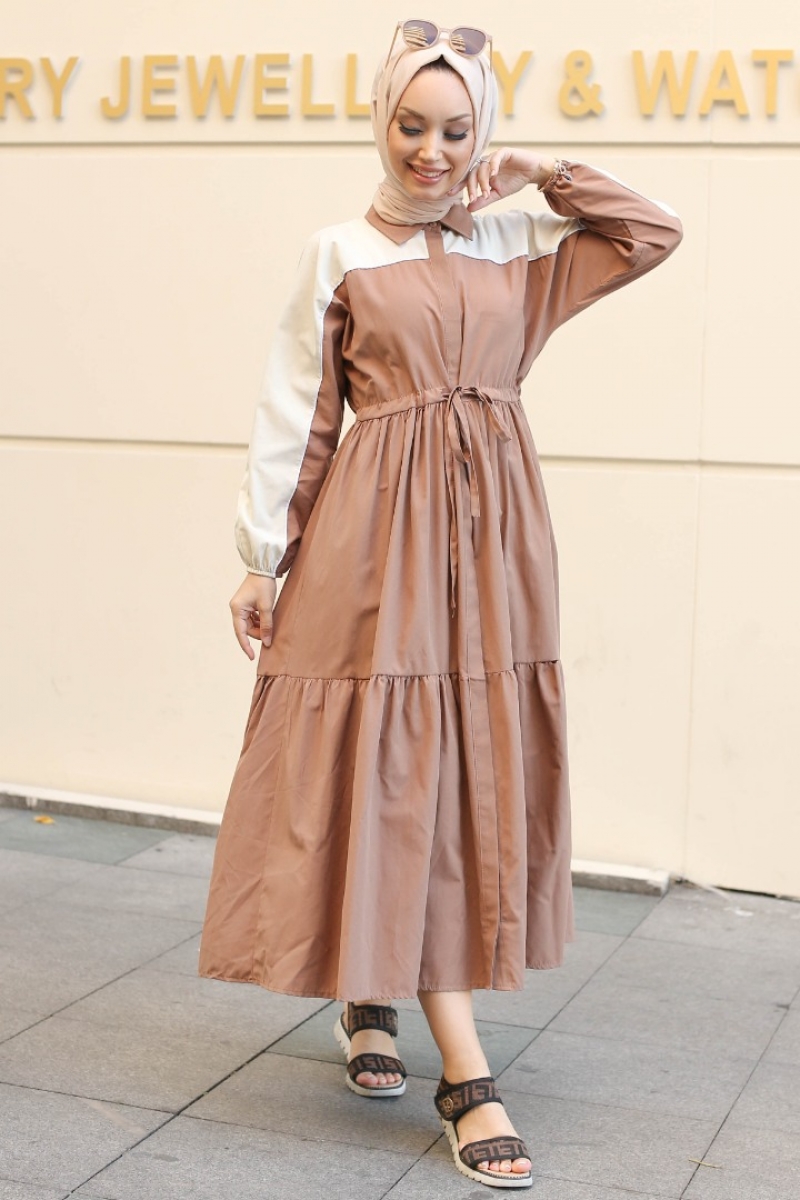 Lavezza Açık Kahverengi Elbise