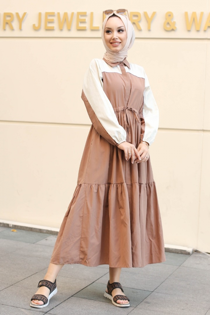 Lavezza Açık Kahverengi Elbise