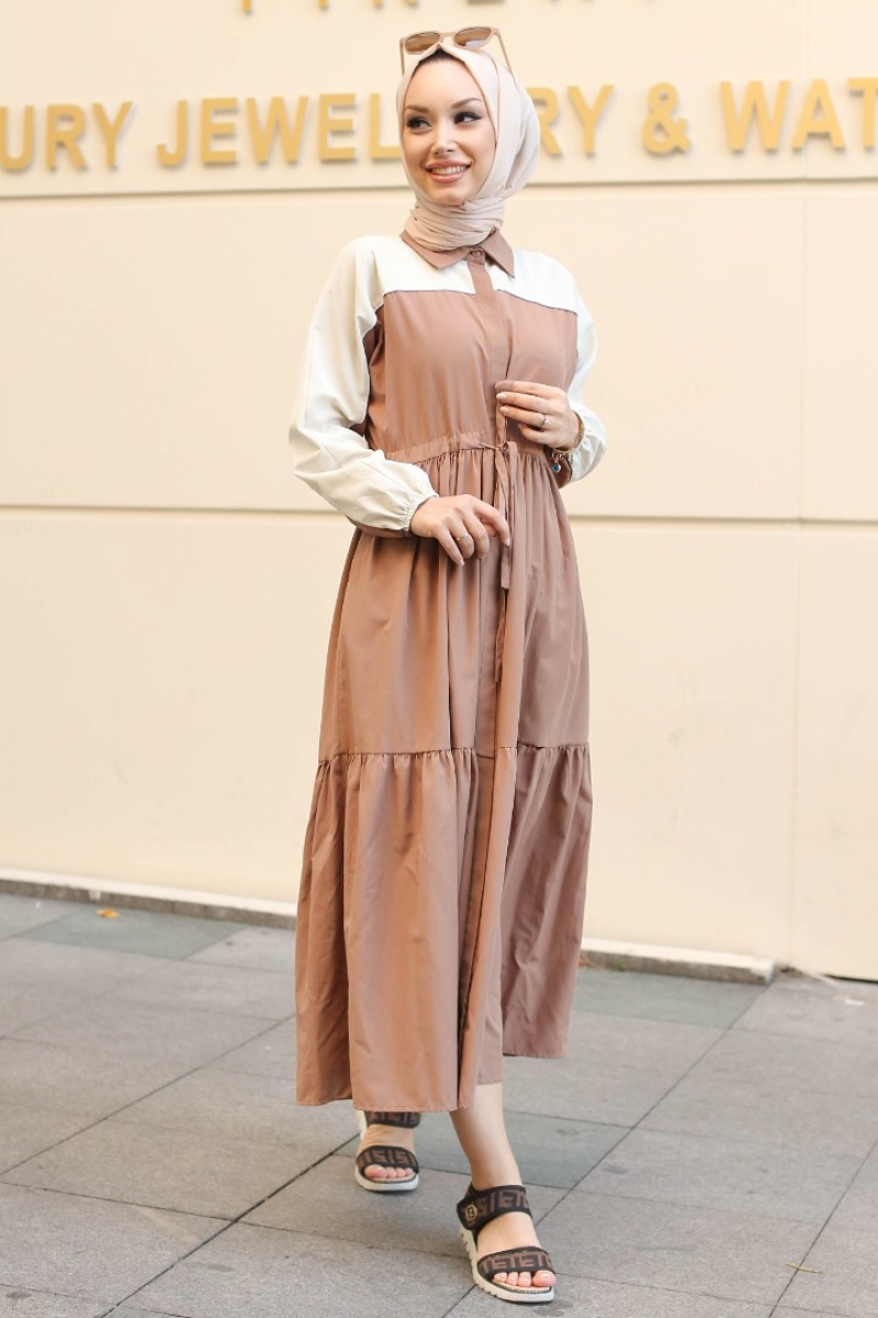 Lavezza Açık Kahverengi Elbise