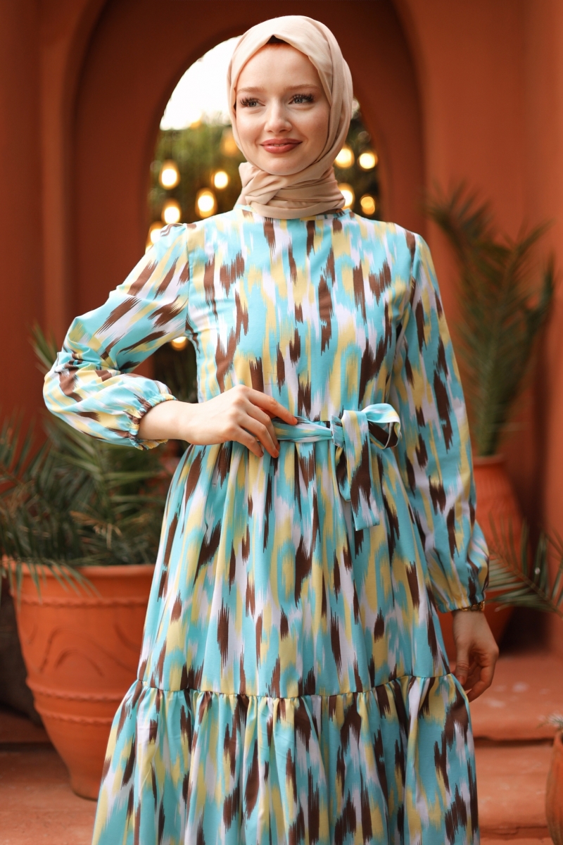 Leilla Turkuaz Elbise