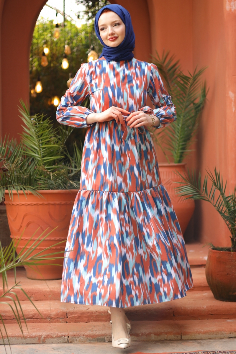 Leilla Turuncu Elbise