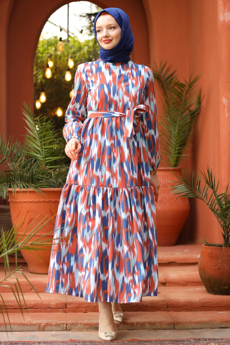 Leilla Turuncu Elbise