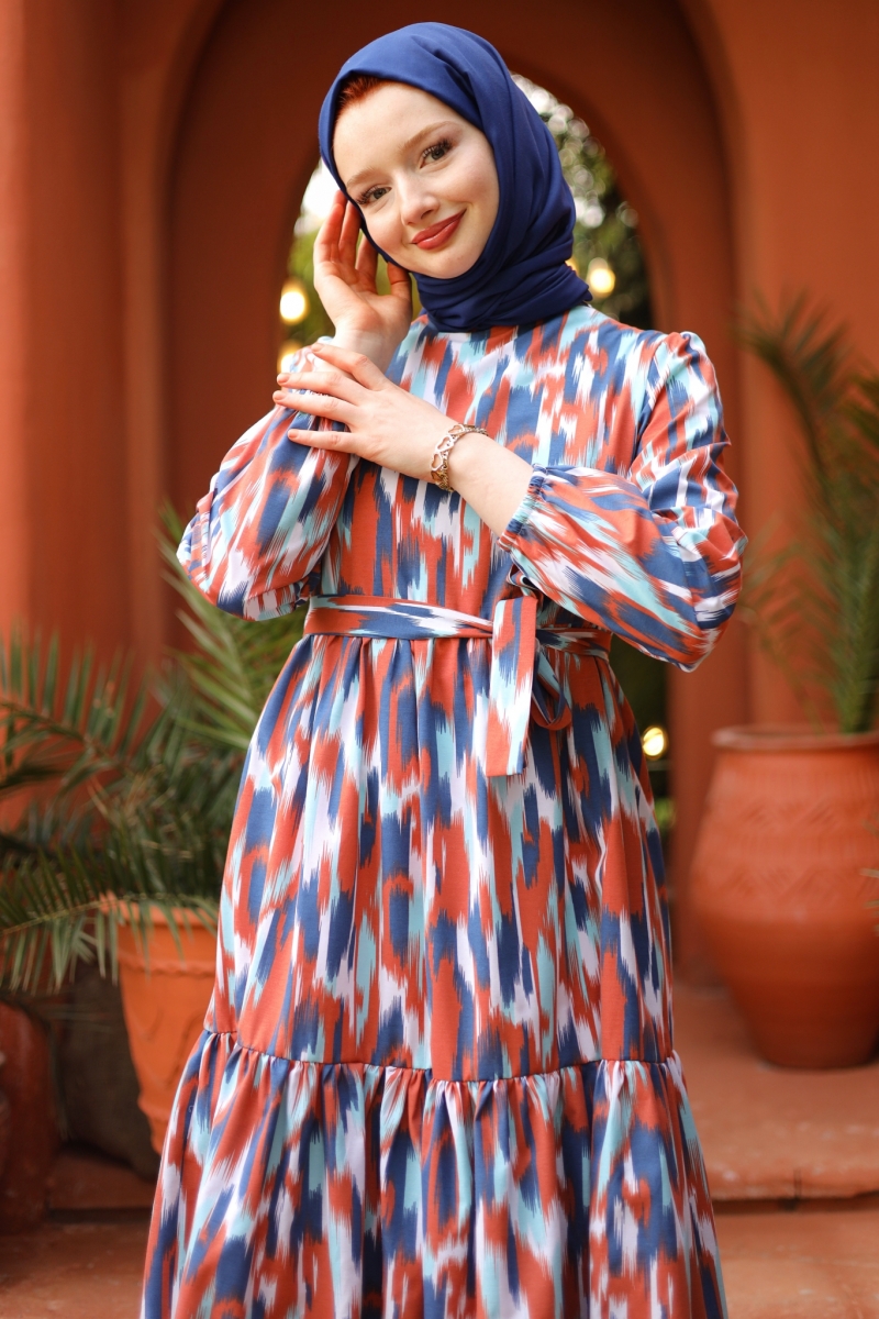 Leilla Turuncu Elbise