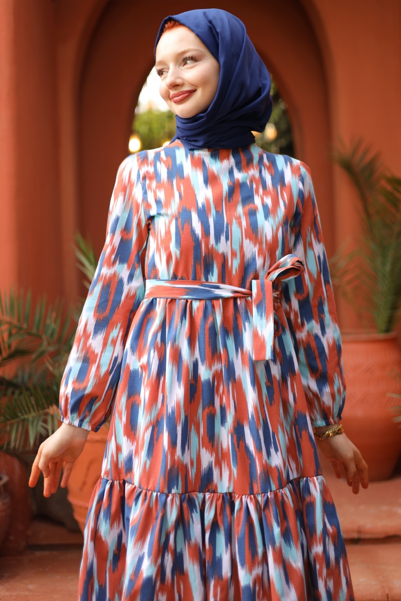 Leilla Turuncu Elbise