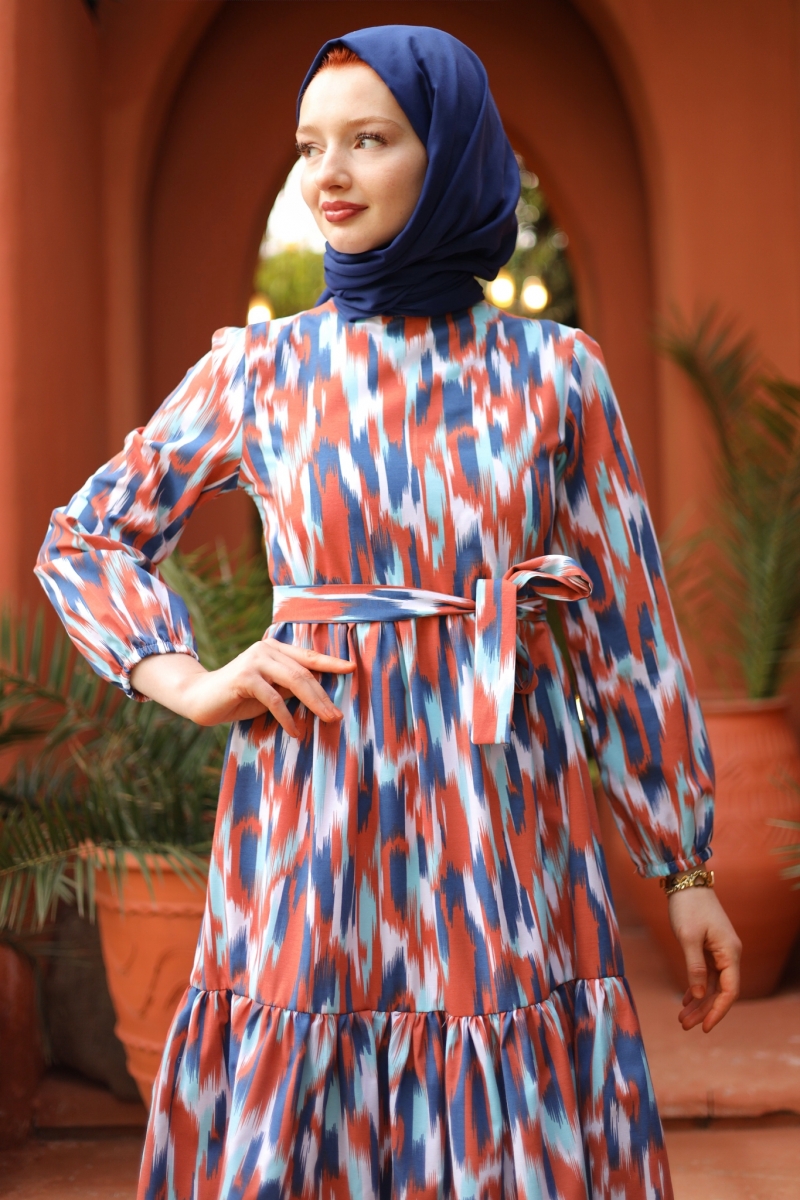 Leilla Turuncu Elbise