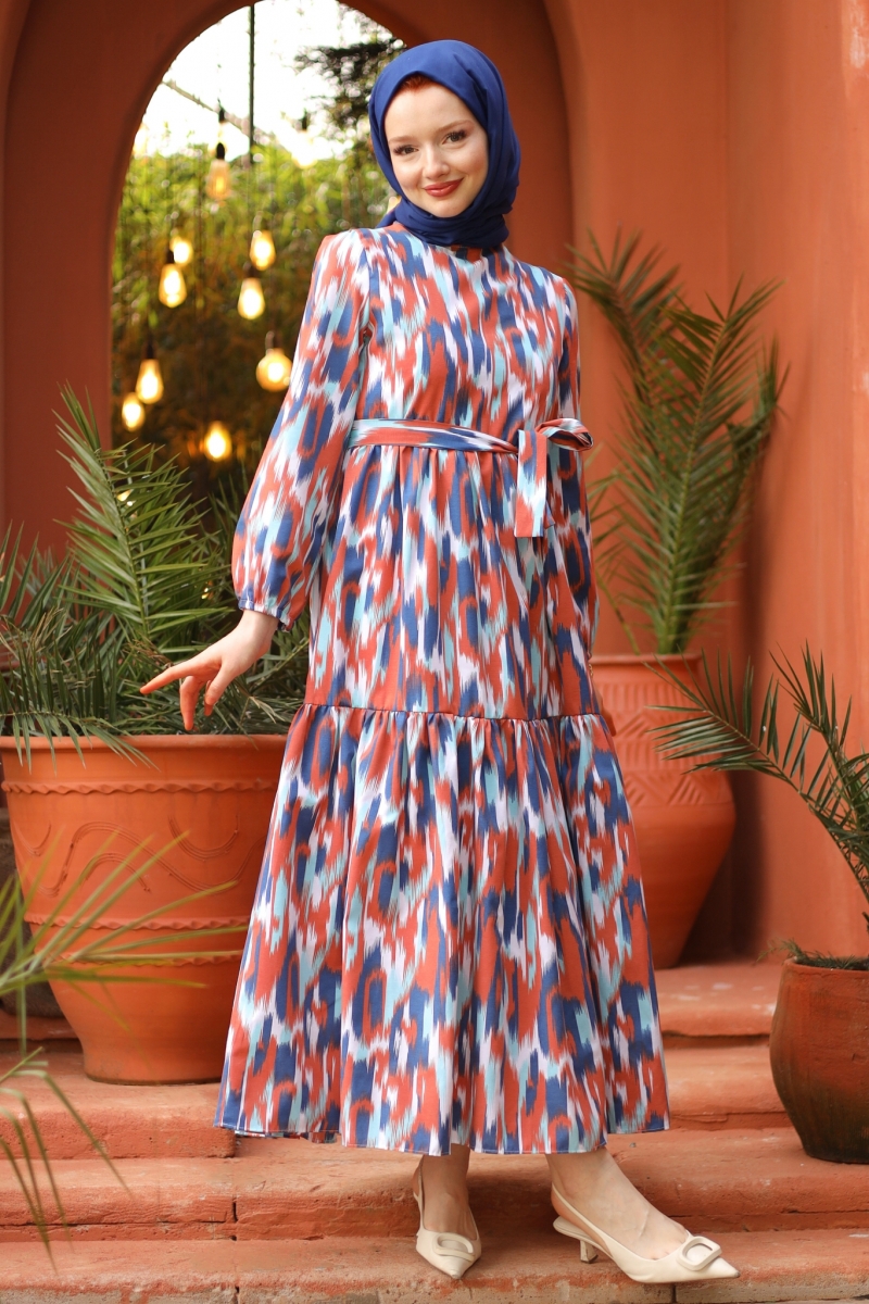 Leilla Turuncu Elbise