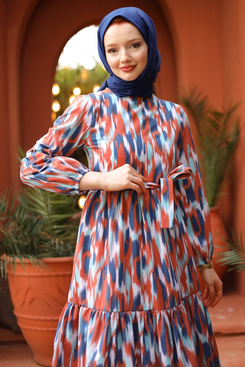 Leilla Turuncu Elbise