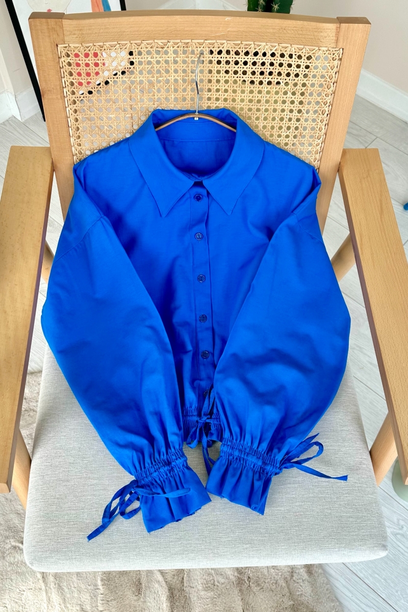 Lenda Saks Mavisi Gömlek