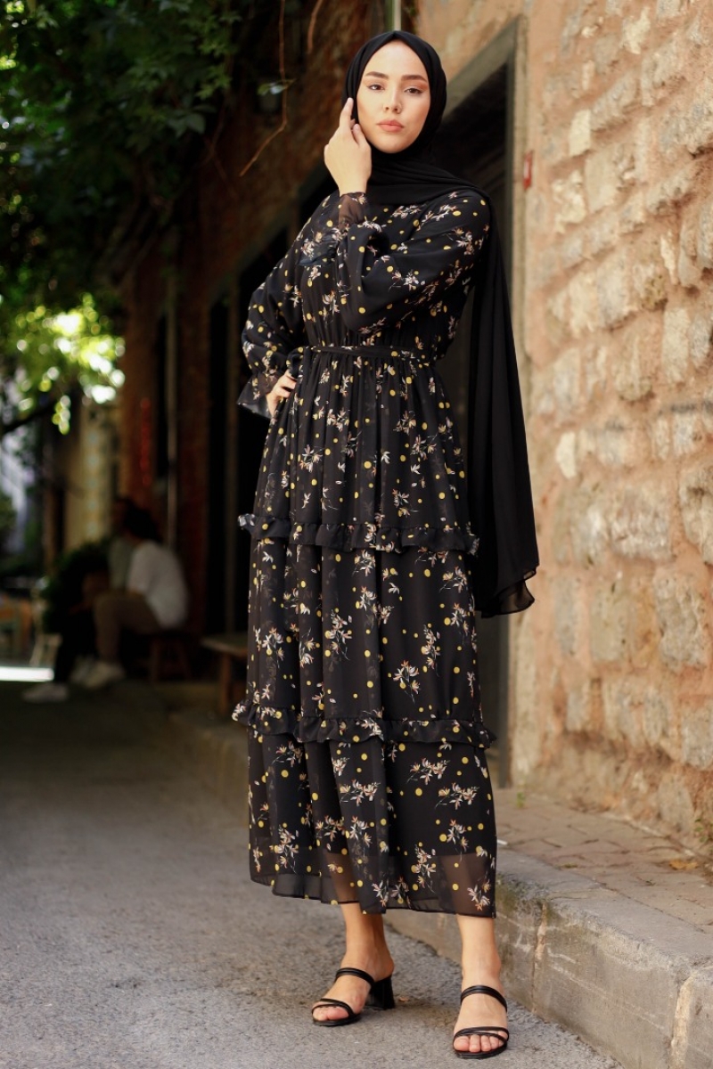 Lenessa Yağ Yeşili Elbise