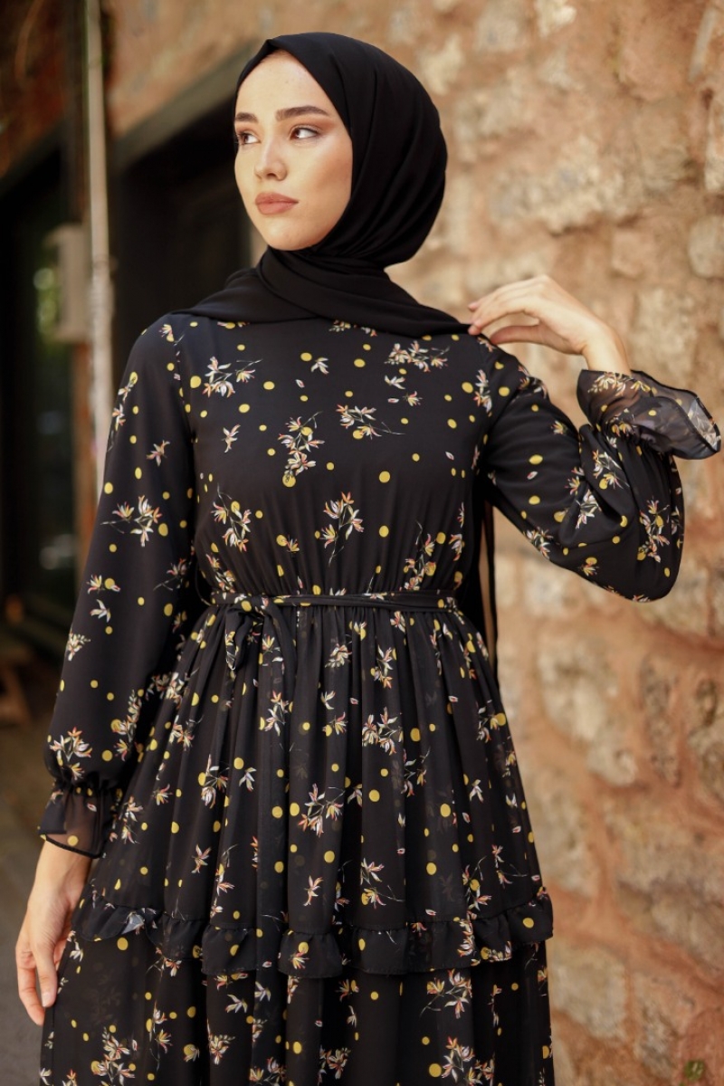 Lenessa Yağ Yeşili Elbise