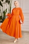 Leong Turuncu Elbise