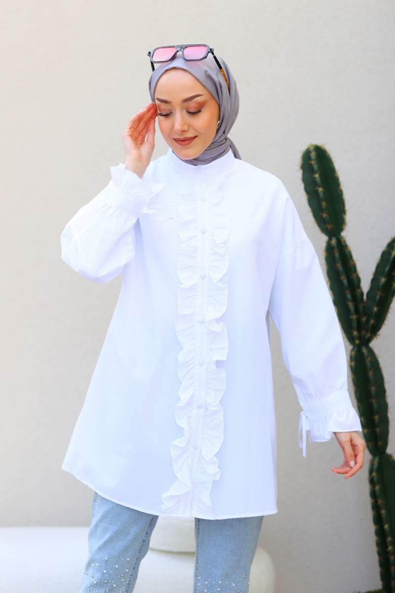 Levin Beyaz Tunik