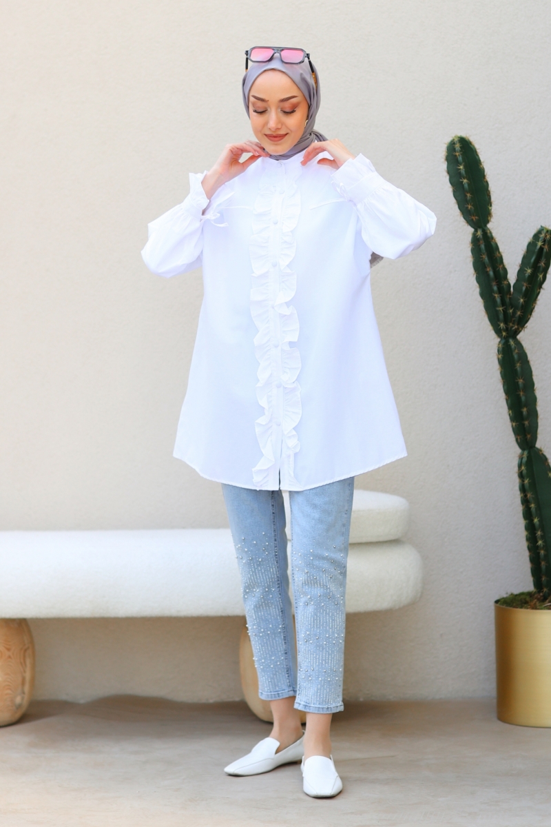 Levin Beyaz Tunik