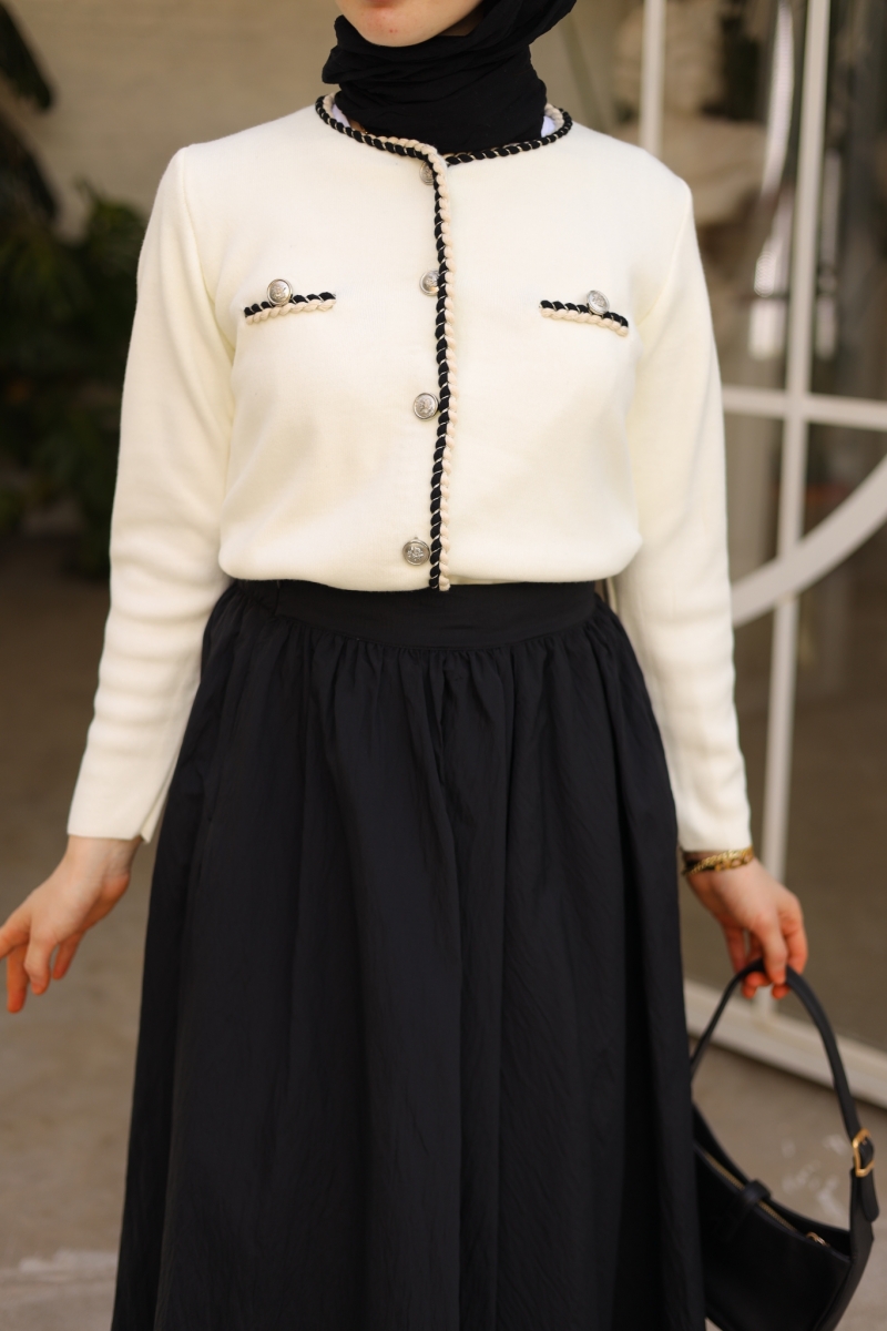 Lidy Beyaz Triko Hırka