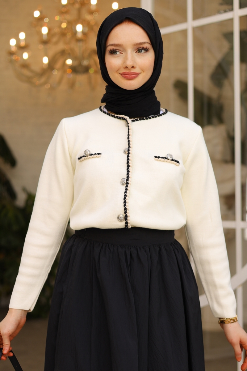 Lidy Beyaz Triko Hırka