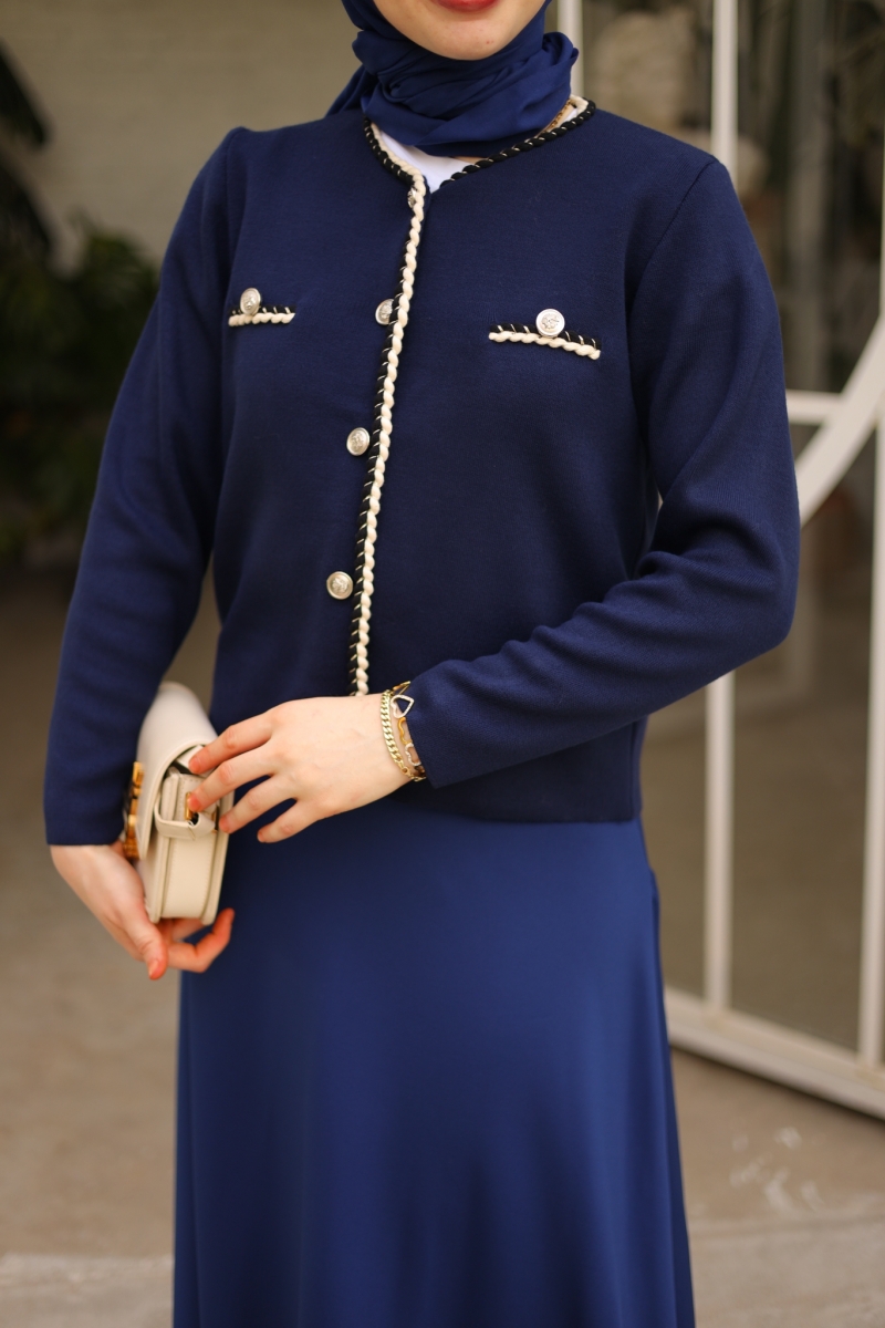 Lidy Saks Mavisi Triko Hırka