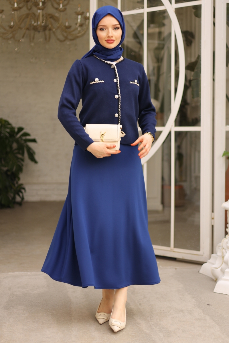 Lidy Saks Mavisi Triko Hırka