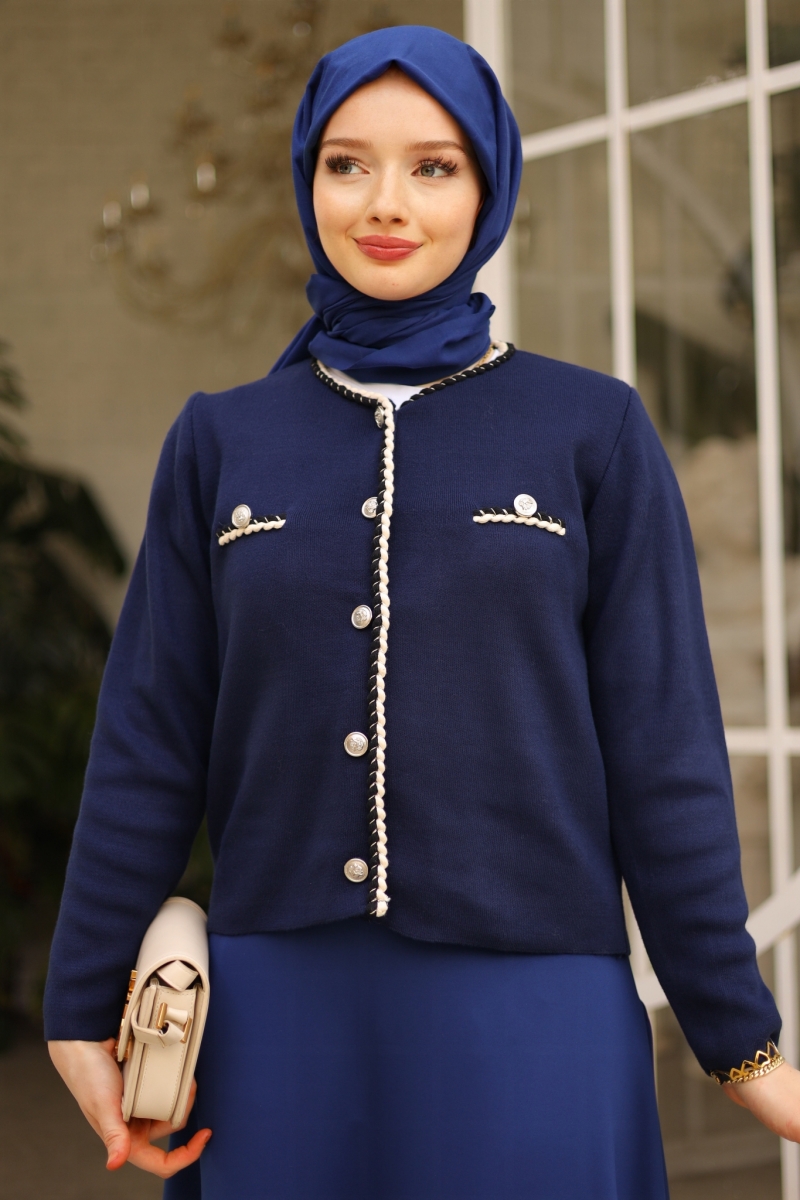 Lidy Saks Mavisi Triko Hırka