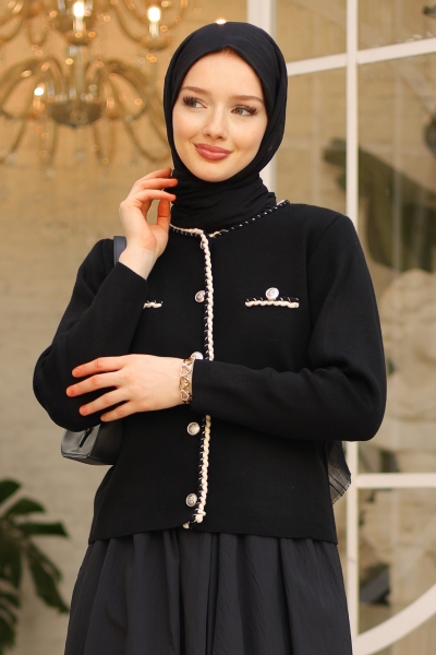 Lidy Siyah Triko Hırka