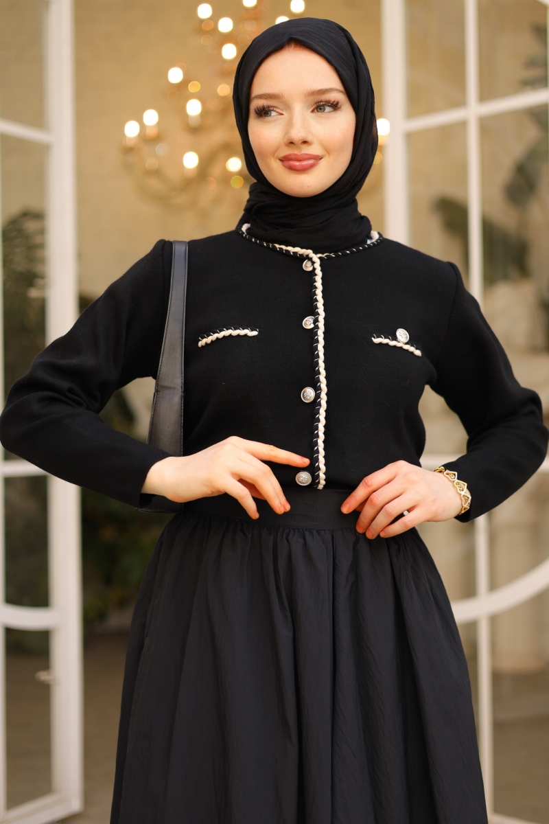 Lidy Siyah Triko Hırka