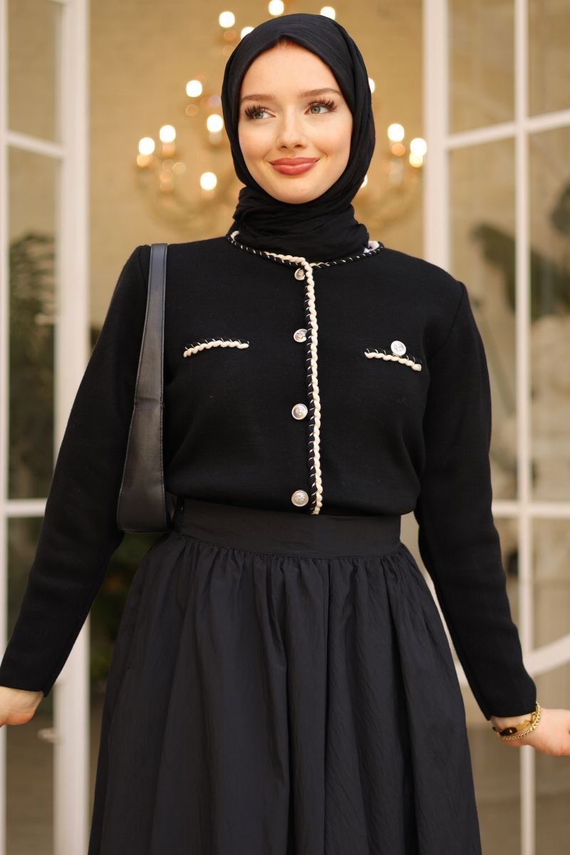 Lidy Siyah Triko Hırka