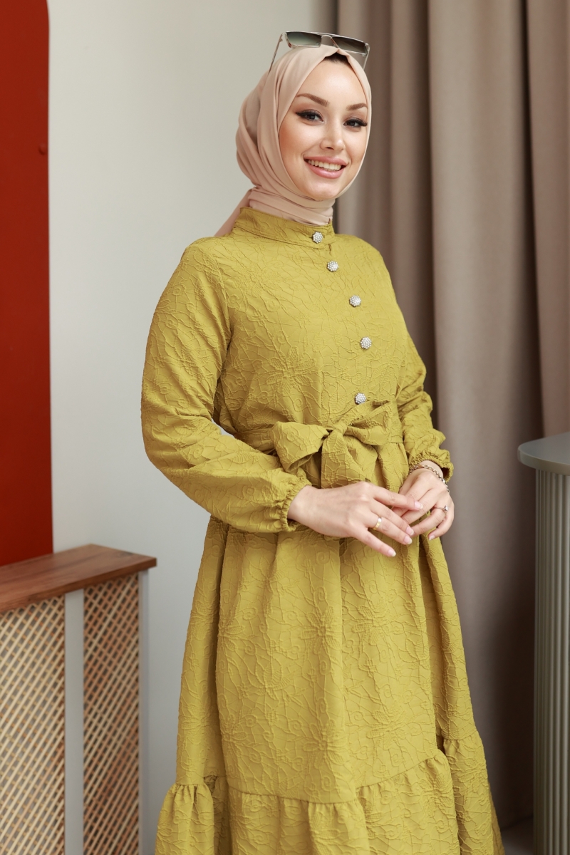 Linber Yağ Yeşili Elbise