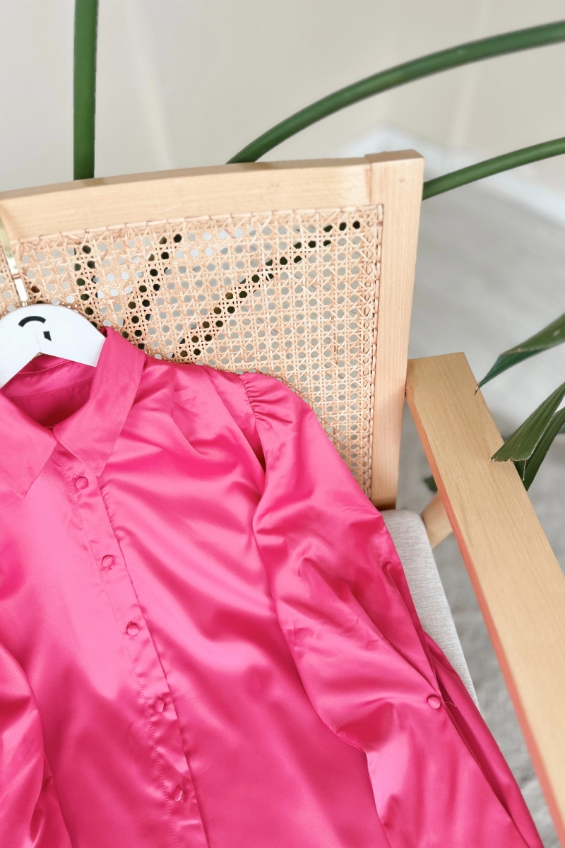 Linne Pembe Saten Tunik