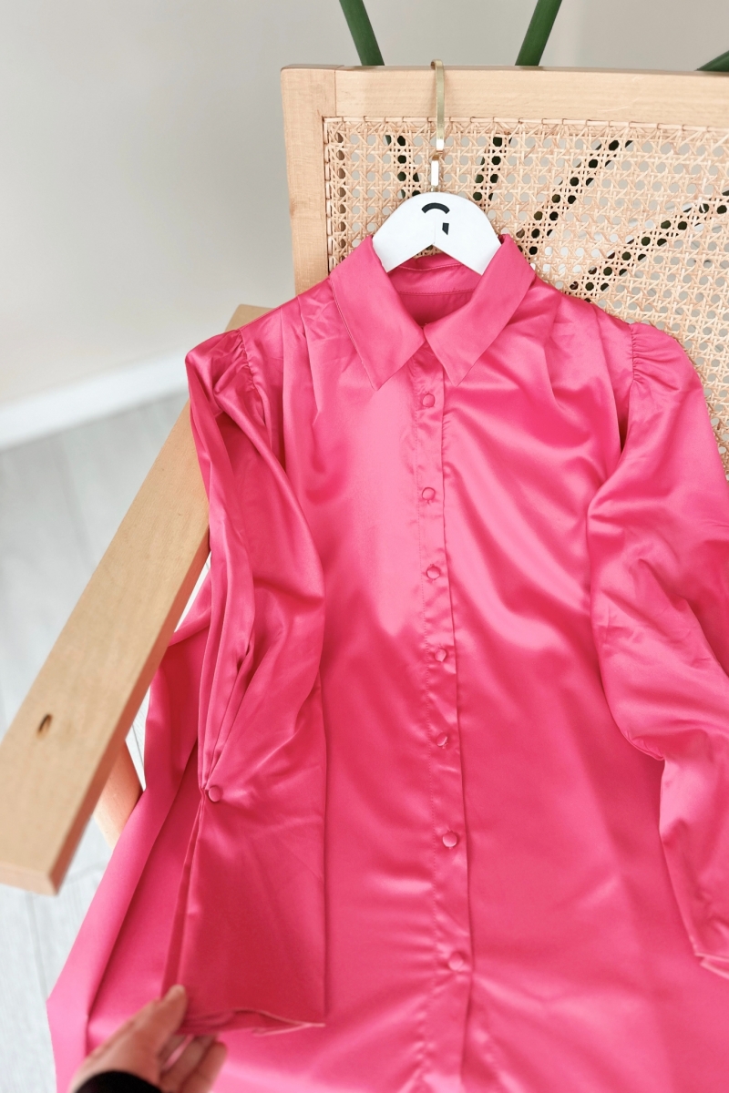 Linne Pembe Saten Tunik