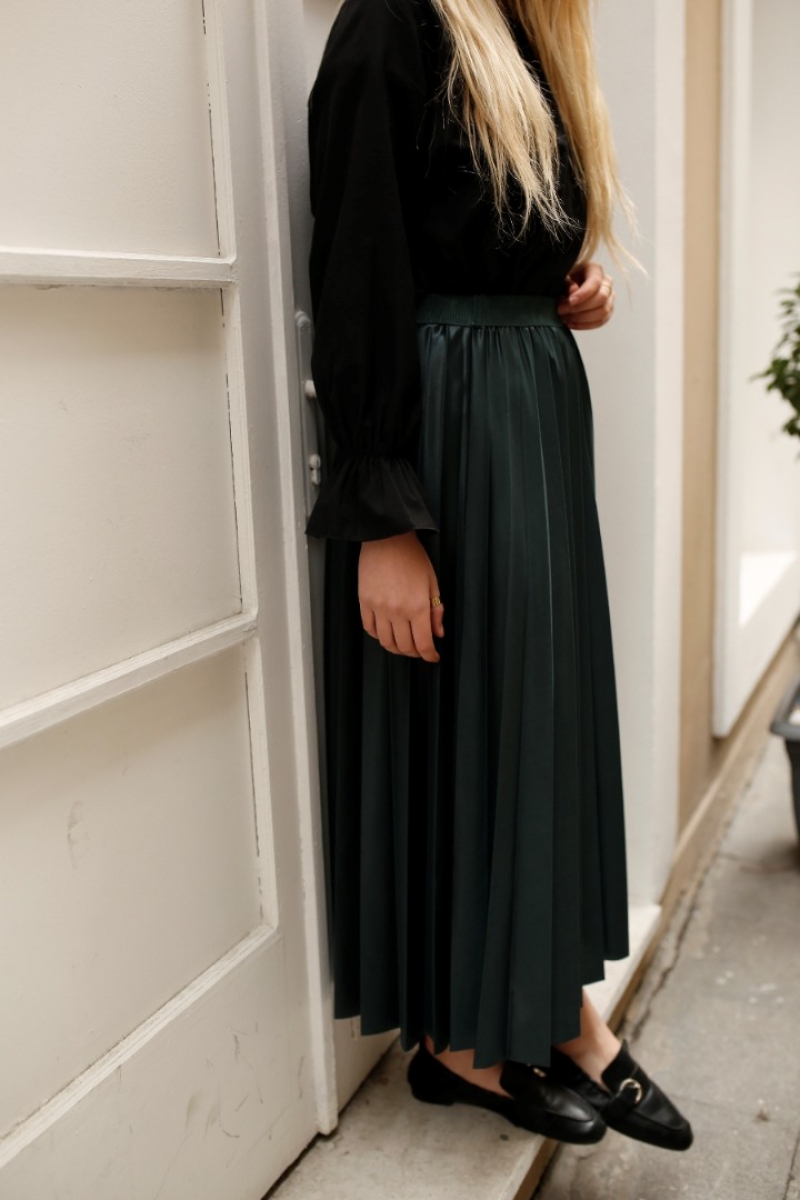 Linya Zümrüt Etek Gömlek Kombin