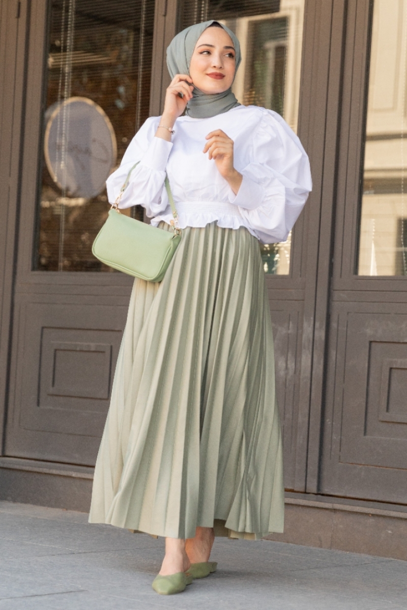 Linya Mint Yeşili Etek