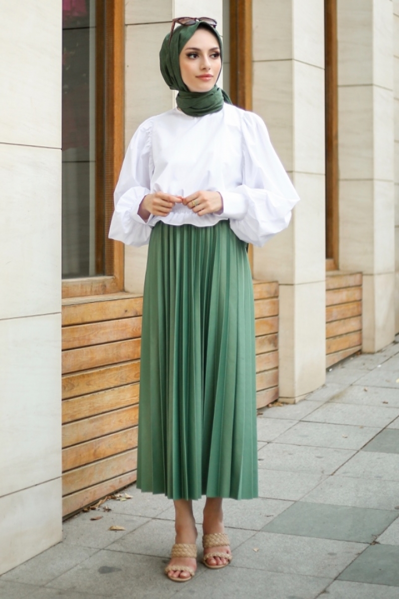 Linya Çim Yeşili Etek