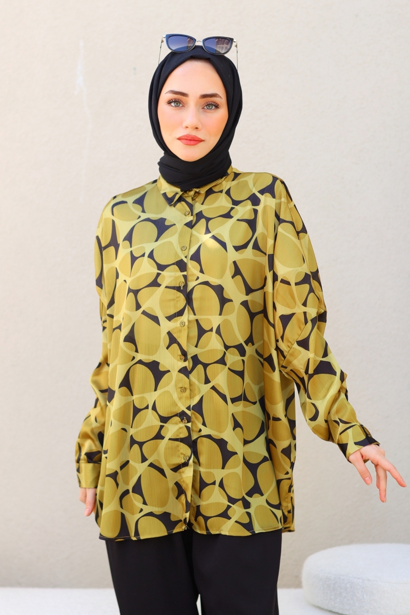 Lisa Yağ Yeşili Tunik