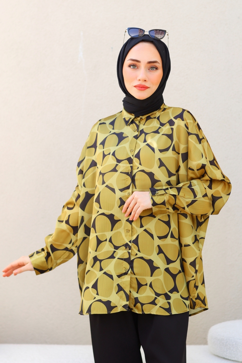 Lisa Yağ Yeşili Tunik