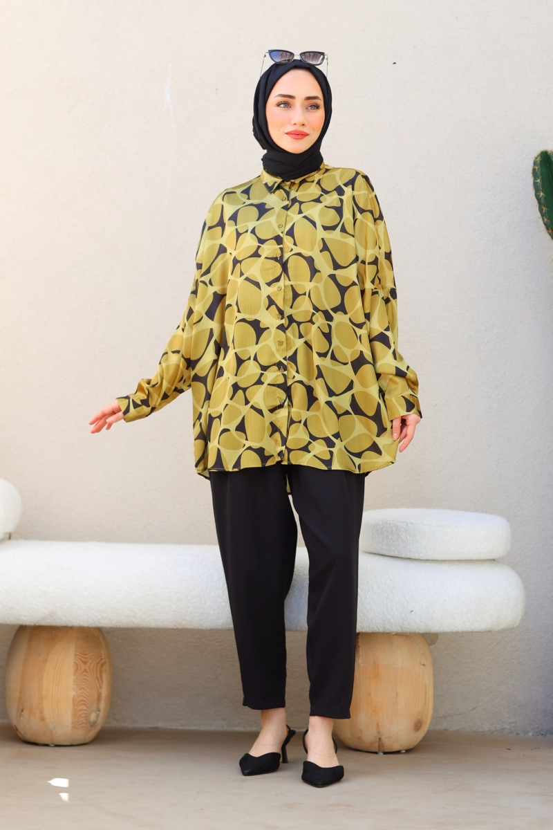 Lisa Yağ Yeşili Tunik