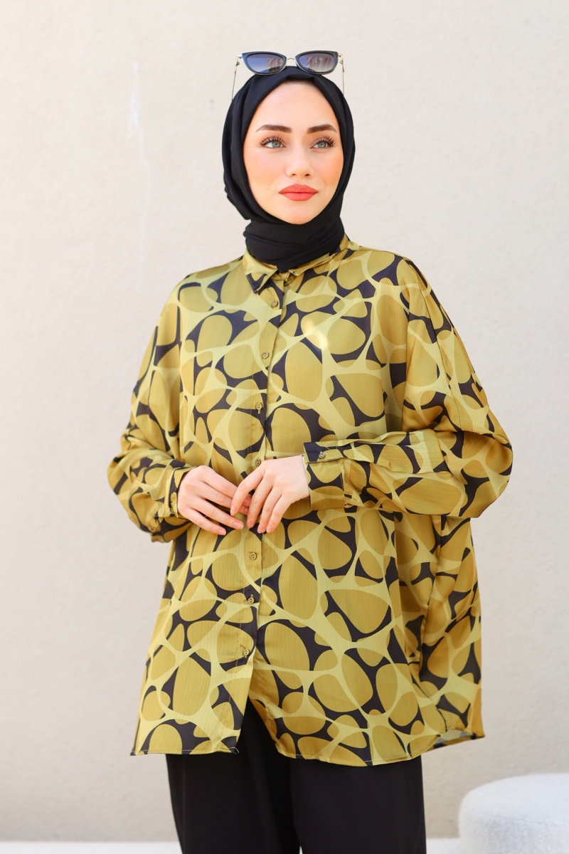 Lisa Yağ Yeşili Tunik