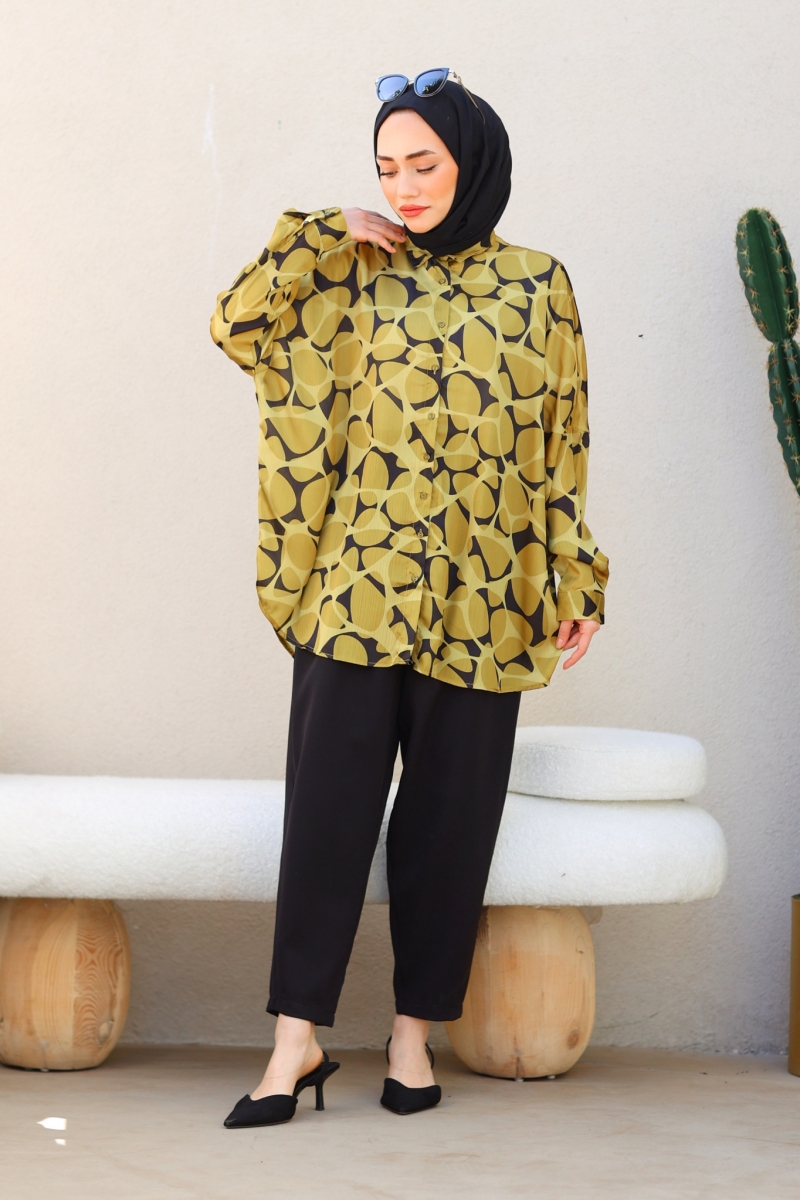 Lisa Yağ Yeşili Tunik