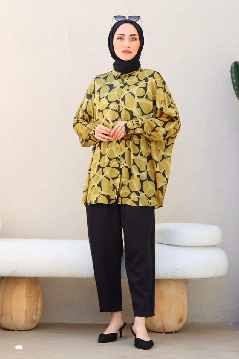 Lisa Yağ Yeşili Tunik