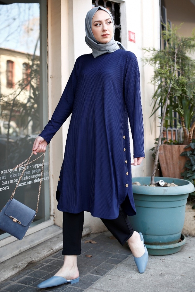 Lizbon İndigo Tunik