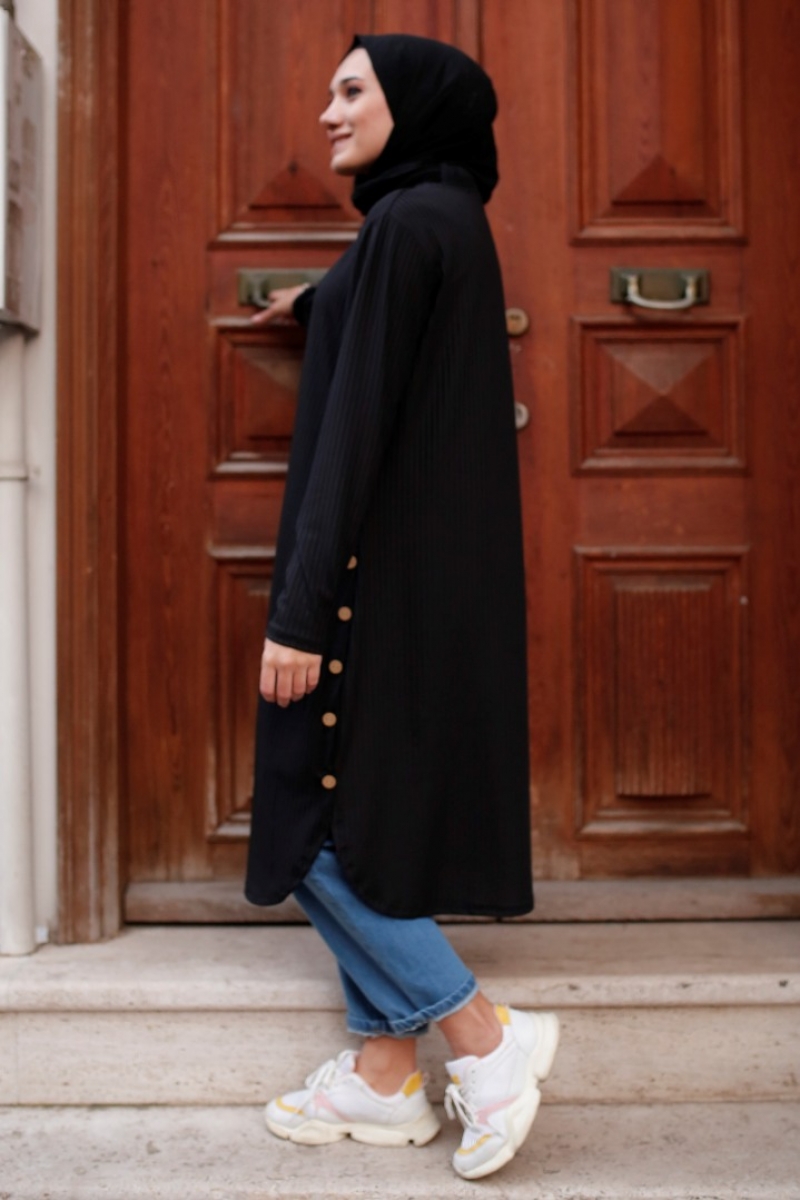 Lizbon Siyah Tunik