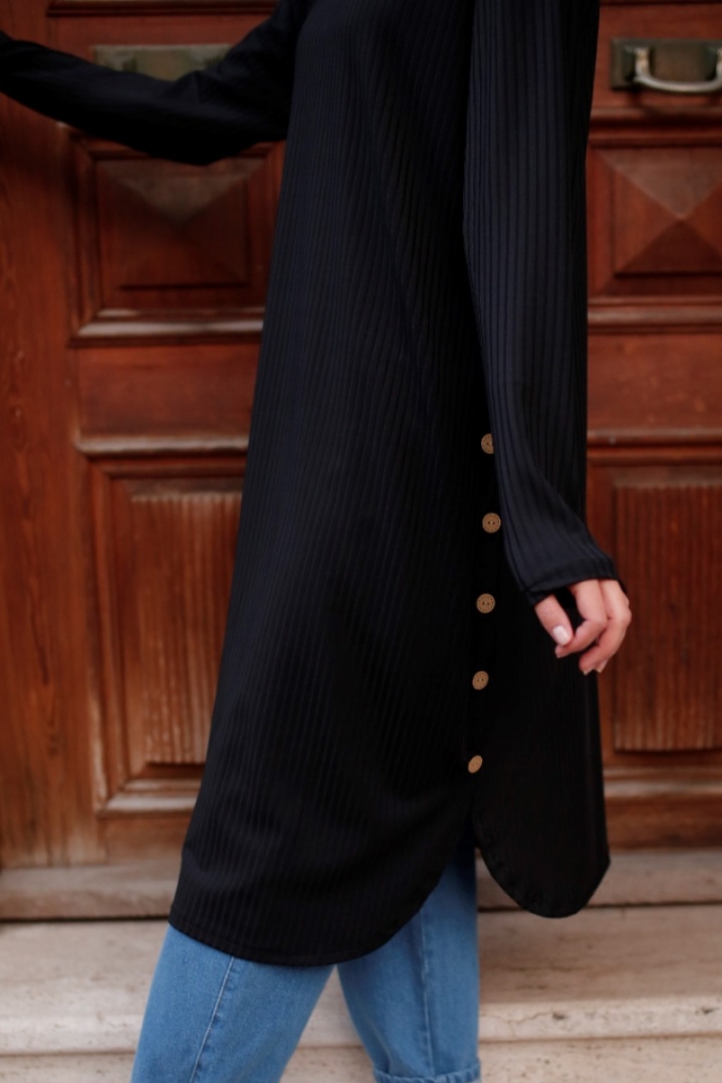 Lizbon Siyah Tunik