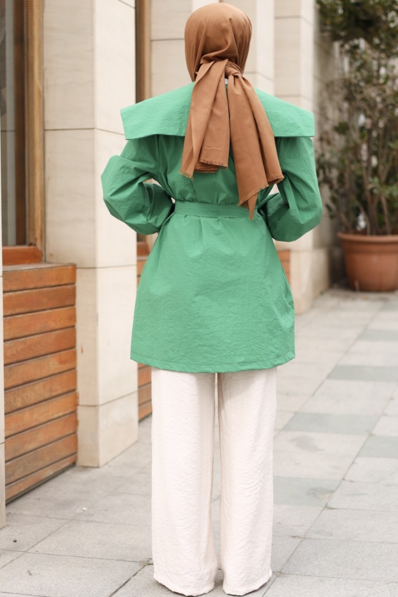 Lora Yeşil Trençkot