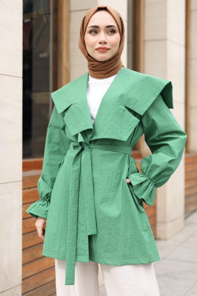 Lora Yeşil Trençkot