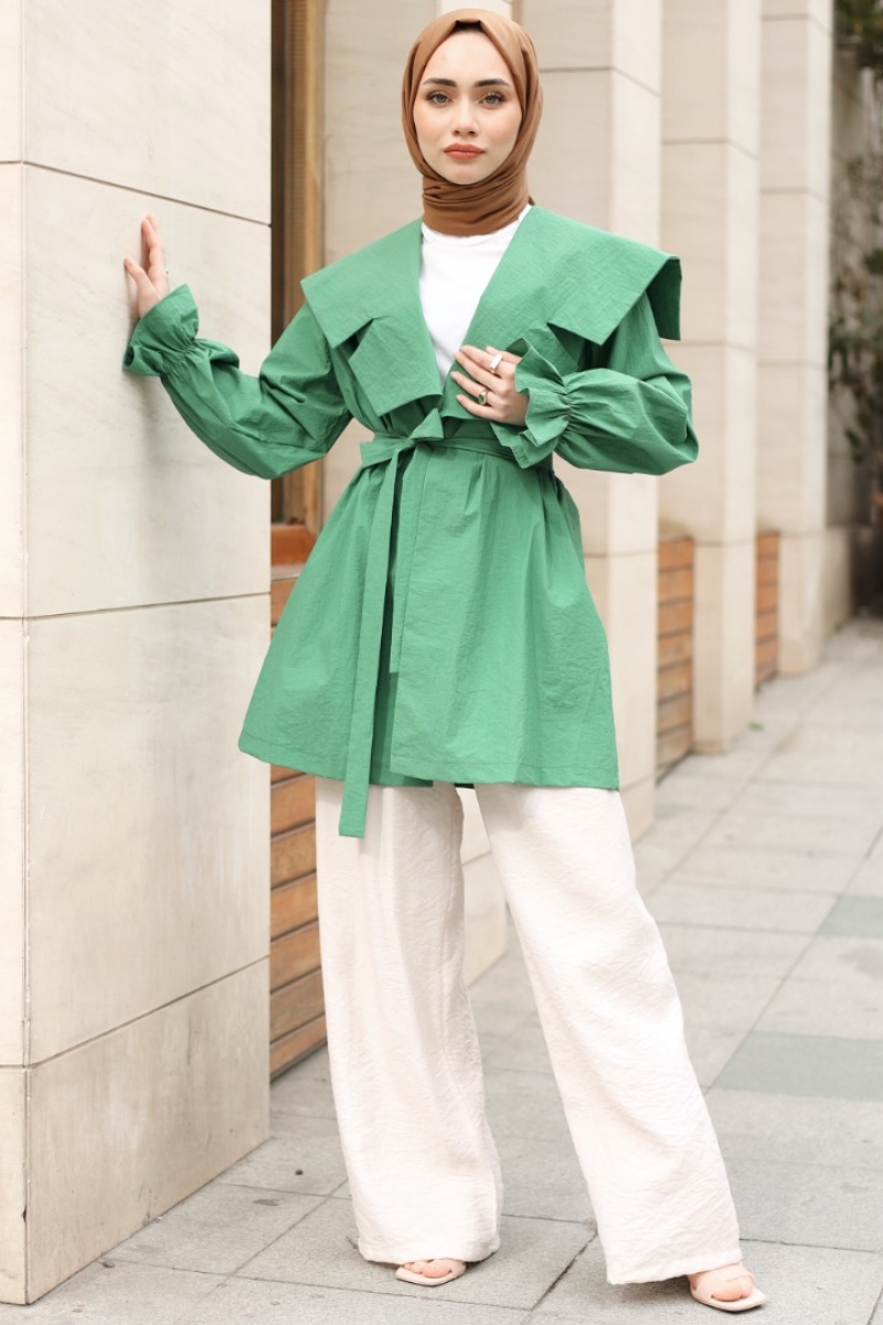 Lora Yeşil Trençkot