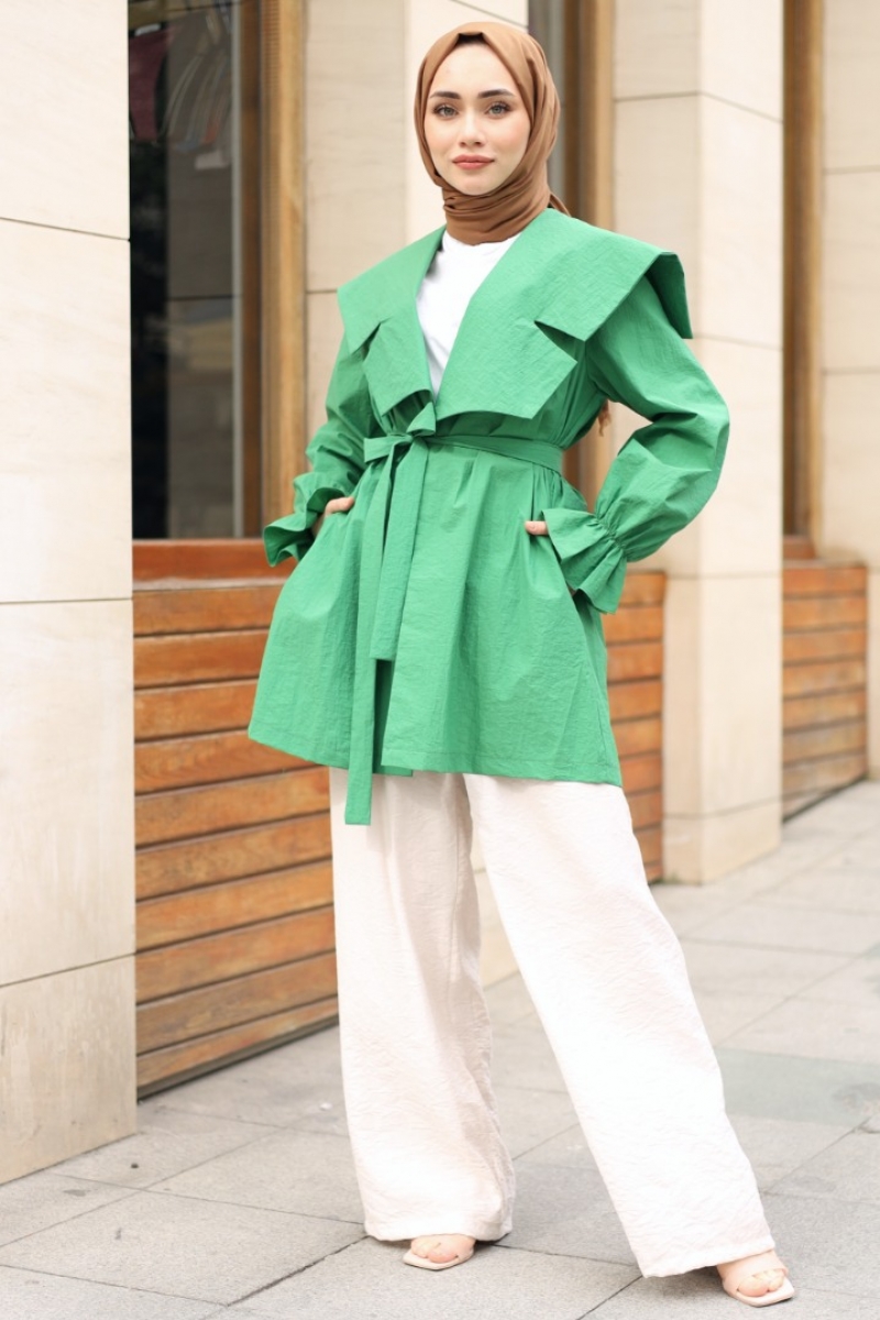 Lora Yeşil Trençkot