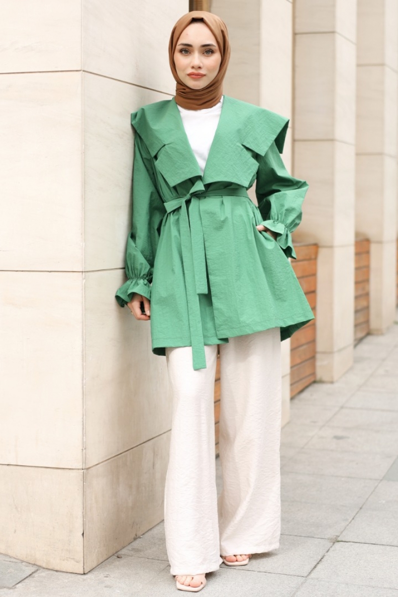 Lora Yeşil Trençkot