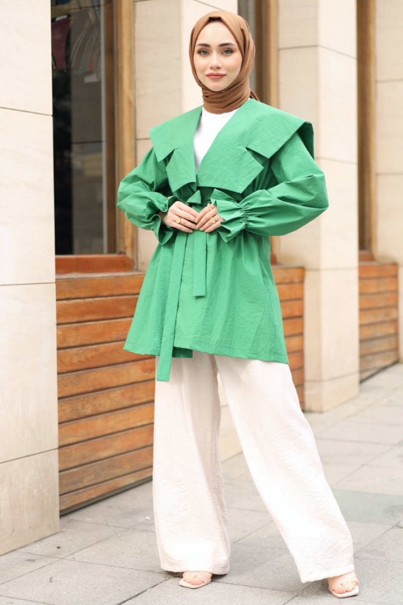 Lora Yeşil Trençkot