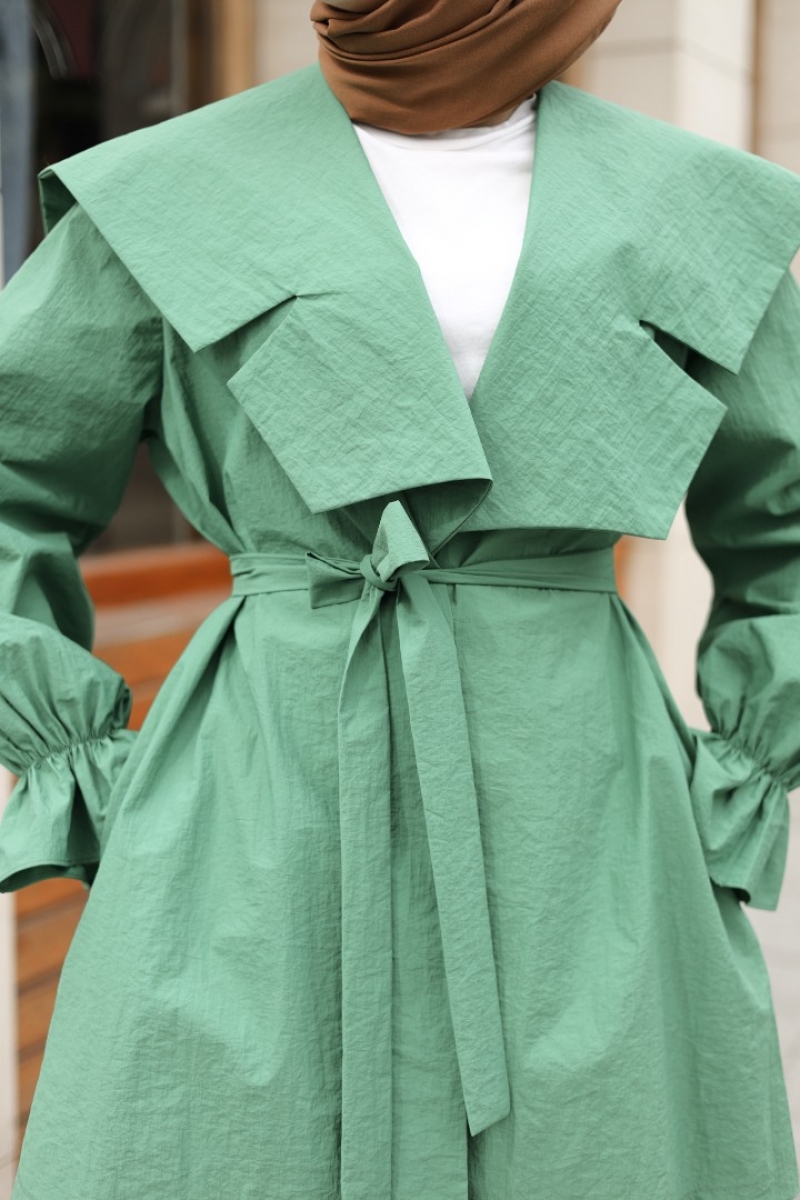 Lora Yeşil Trençkot