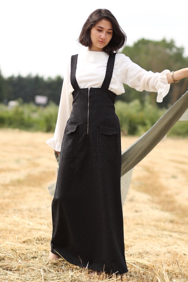 Loren Siyah Jile Gömlek Takım