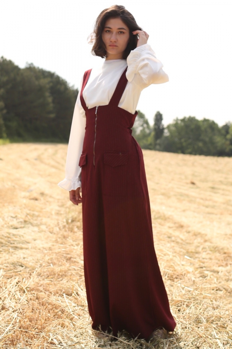 Loren Bordo Jile Gömlek Takım