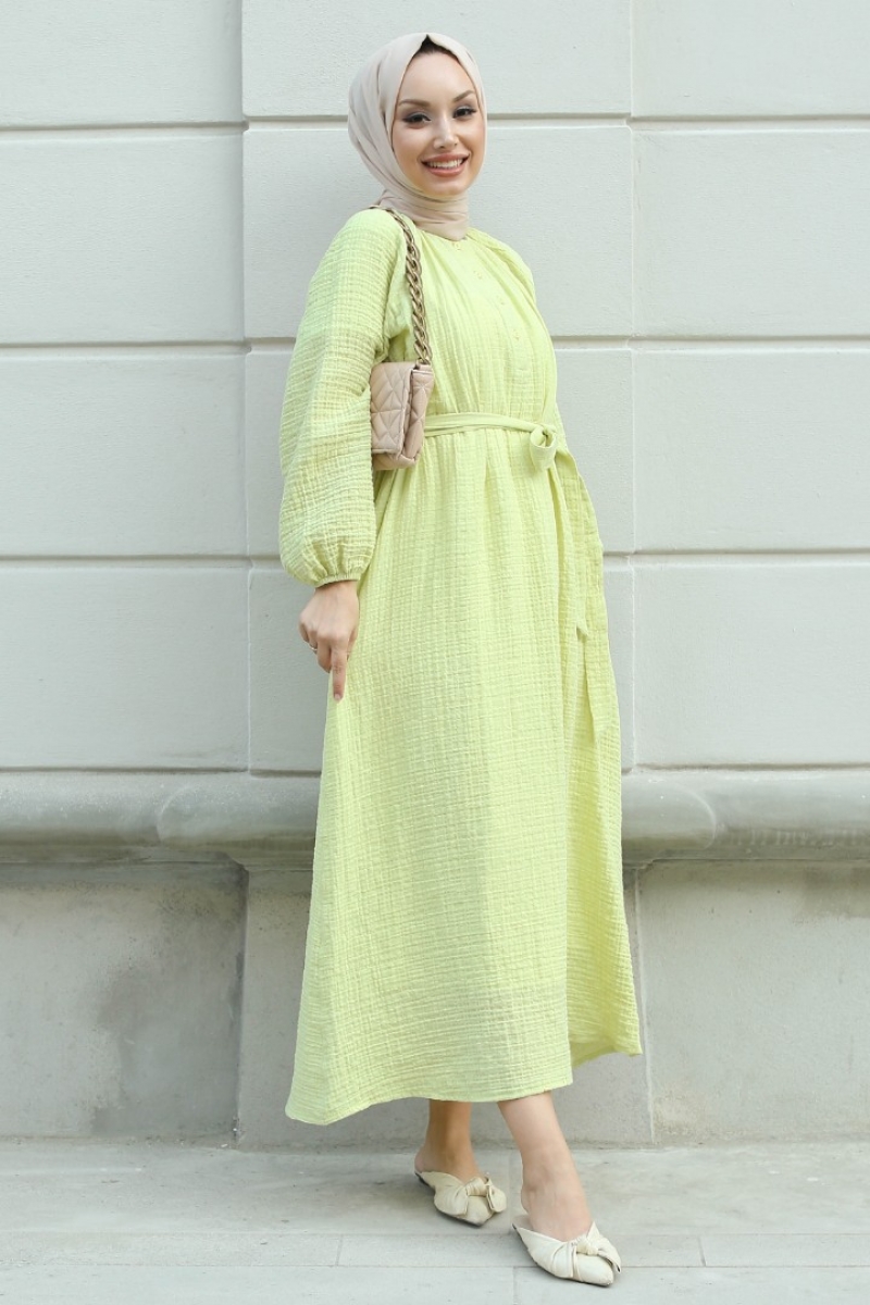 Lores Limon Çiçeği Elbise